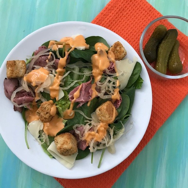 Today’s Homemade Reuben Salad is just that: A Reuben sandwich deconstructed in salad form. Light, good for you, and packed full of nutritious ingredients.