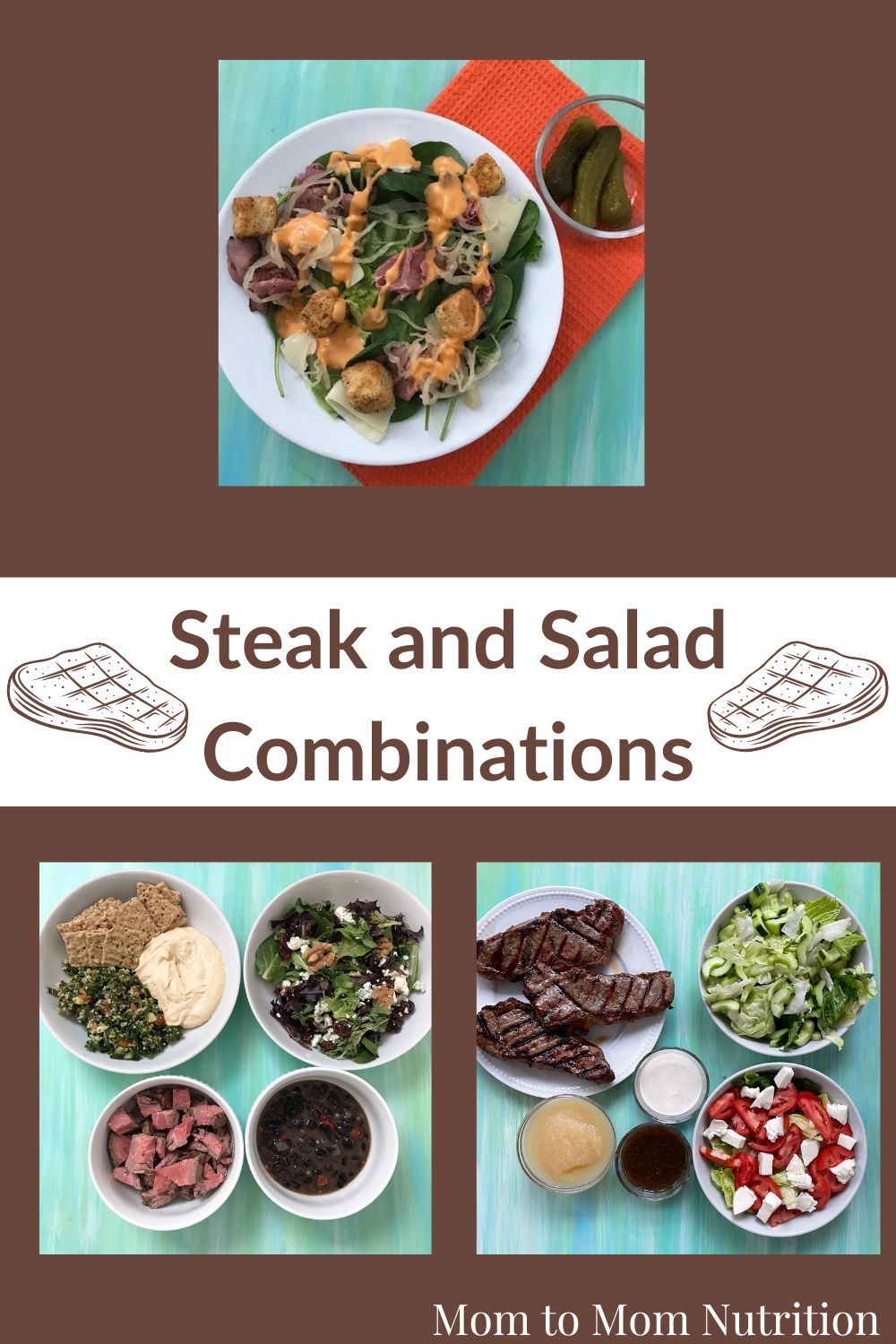 Steak and salad combinations provide the best of both worlds: lots of color and nutrition in every bite. Mix n' match your favorite cut of beef with your favorite salad mix-in's! 